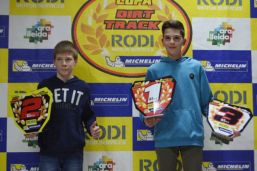 Ganadores Dirt Track categoría 85 cc.